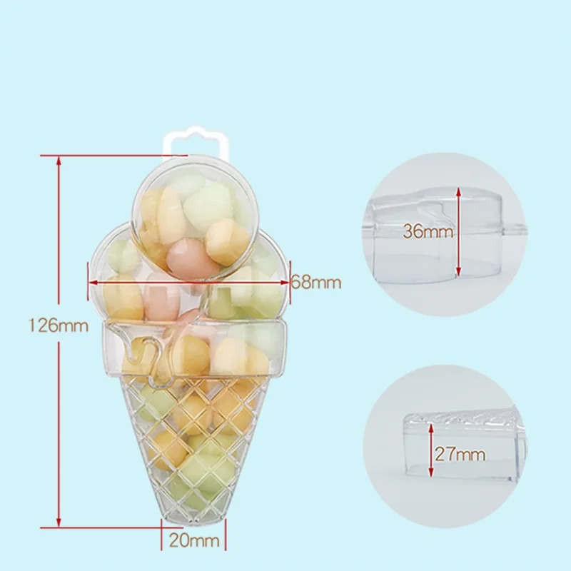 Wholesale Transparent Ice Cream Shape Candy Box Wedding Party Favor ...