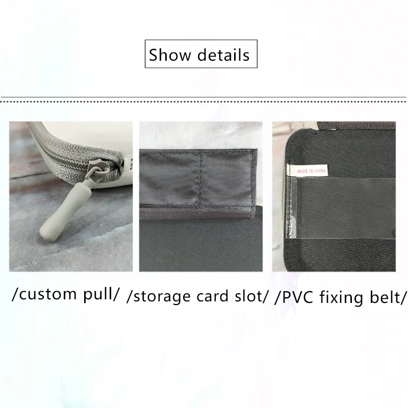 White Charger Phone Earphone Bag Leather Electronic Organizer Power Bank Case With Card Slot details