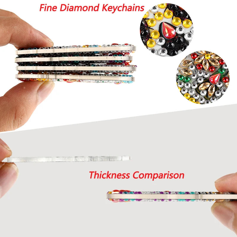 JSRQT Diamond Art Painting Anhänger – 5D DIY Strass-Kit Mit Elefant-Design, Inkl. Schlüsselringe