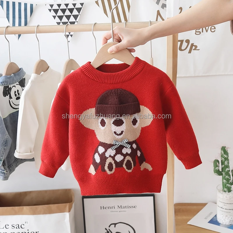 Wholesale Good Quality Children's Sweaters New Design Kids Sweater Clothes Fashion Long Sleeve Cartoon Knit Sweaters