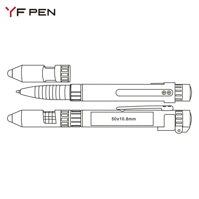 YF PEN 2024 Plastic Multifunction LED Light Pen Mini Compass Function Phone Holder Function Active Stylus Pen