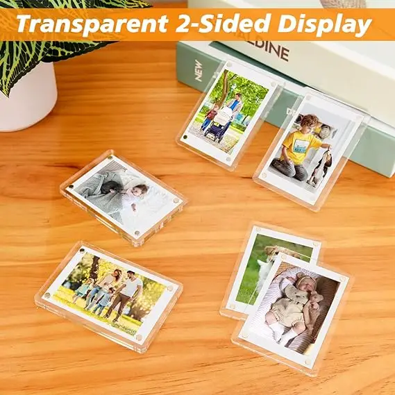 Hirchor Instax Mini Frames, Acrylic Picture Frames For Fujifilm & Polaroid (3 Pack, White, 2x3