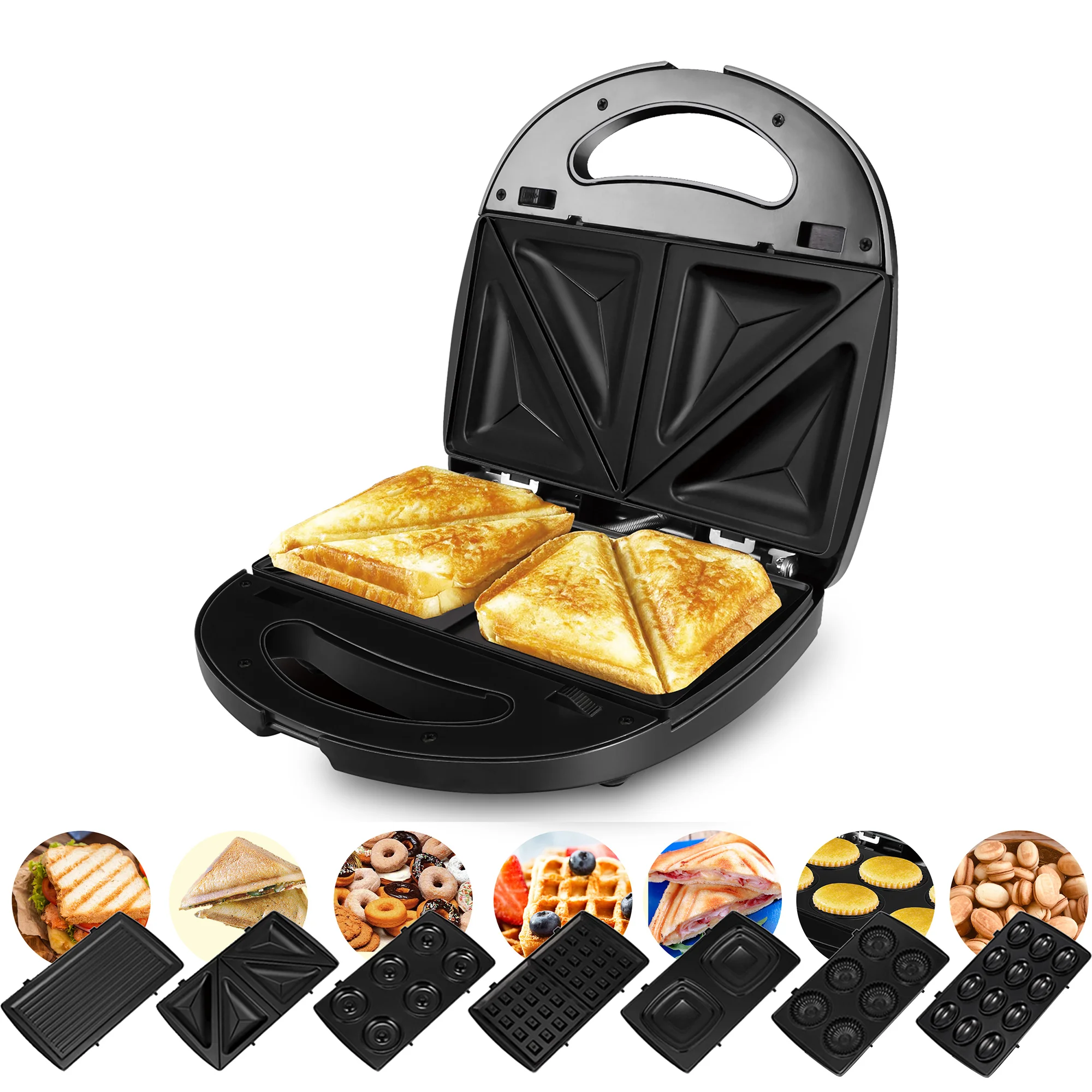 Mini Waffle Maker Detachable Breakfast Sandwich Maker Toaster 3 In 1