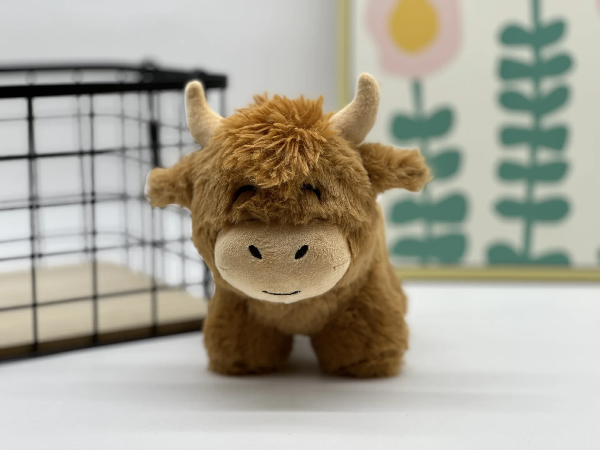 thumbnail image 2 of Personalized Highland Cow St￭ Animal, Cow Plushy With Glitter Printed Name, Cute Personalized Cow Toy For Kids, Highland Cow Lover Gift 2 of 13