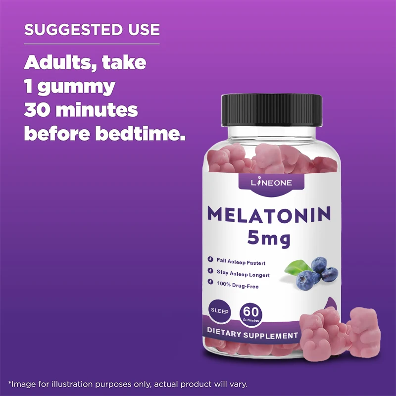 Private label dietary supplement sleep vegan melatonin Gummy Bears melatonin gummies factory