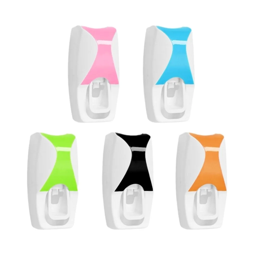 Automatic Tooth Paste Toothpaste Dispenser with Tooth Brush Toothbrush Holder and Auto Pump Rolling Squeezer Kit Set Wall Mount