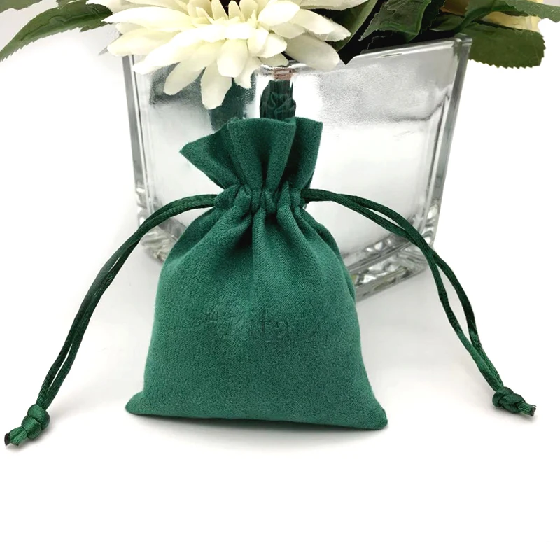 Подарочный чехол из замши для украшений с трафаретной печатью