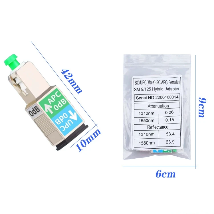 Ethernet Connectors Singlemode Sm 9/125 Sc/apc Male To Sc/upc Female ...