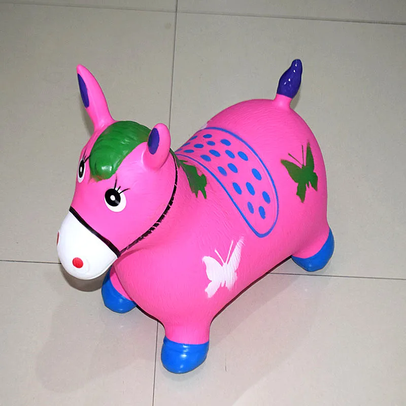 PVC Kids Play Colorful Inflatable Jumping Horse Toy