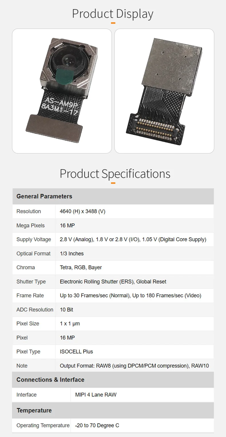 DGZX Ultra clear 16 megapixel S5K3P9 autofocus WDR wide dynamic smartphone tablet camera module插图1
