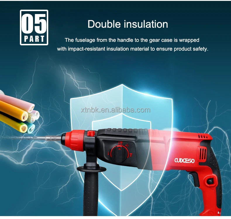 220v Multifunctional Rotary Hammer With Bmc And Accessories Electric Demolition Hammer Impact