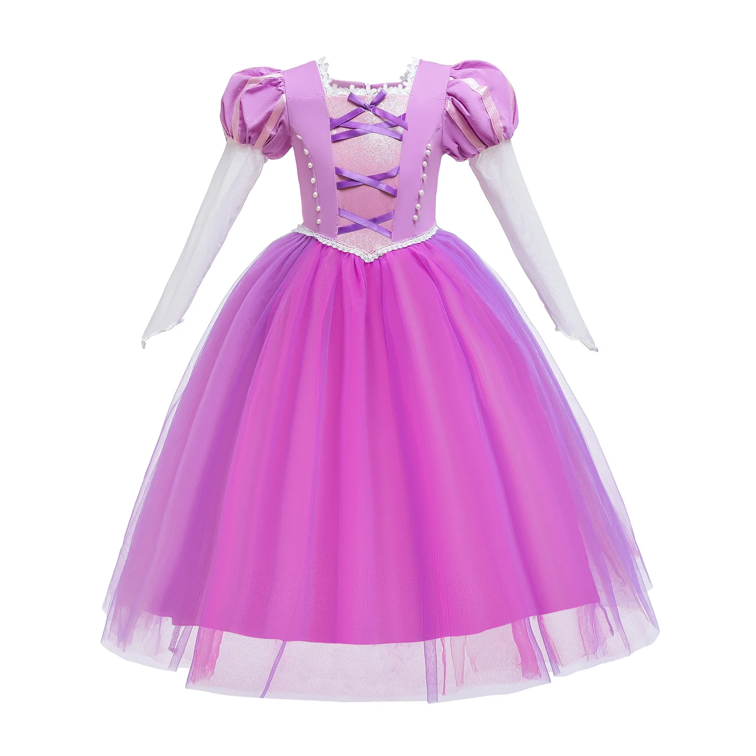 Vestido Princesa Rapunzel Traje de Cuento de Hadas para niña ReliBeauty 