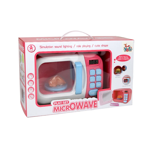 Preschool Toys Simulation Electric Microwave Oven Toys Kids Children Role Play DIY Food Cooking Game Kitchen Toys Set