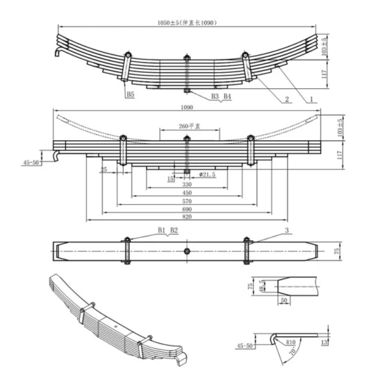 Truck Parts Suspension System Leaf Spring For Sinotruk Howo Truck Parts