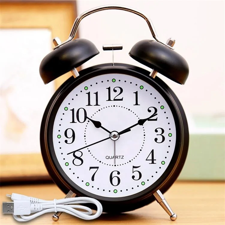 Creative Color Metal Alarm Luminous Clock Student Bedside Desktop Clock for Child Bedroom