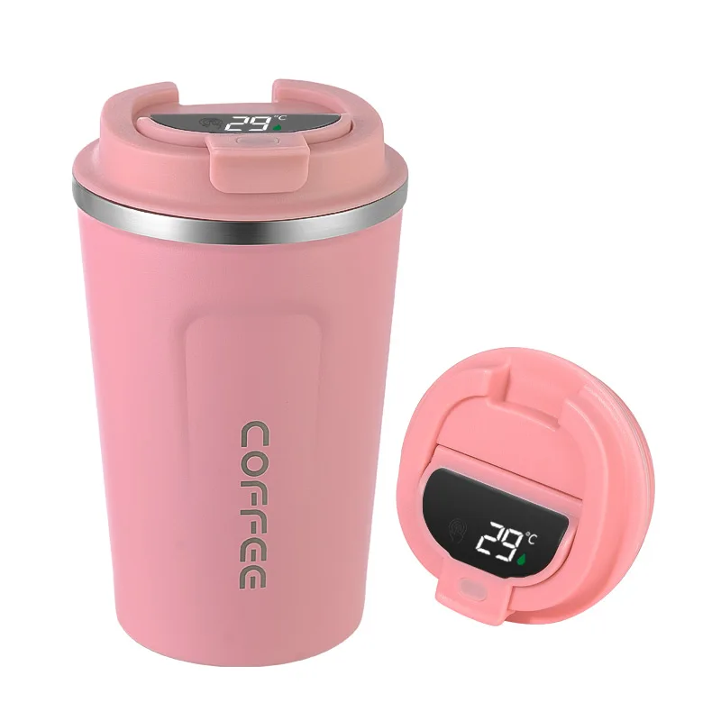 Custom 380ml Stainless Steel Insulated Coffee Tumbler with LED Temperature Display Smart Water Bottle Vacuum Termo for Camping