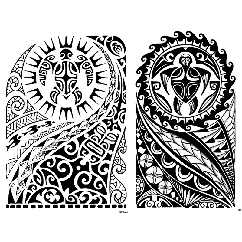Trendy Geometrische Tattoo Stencil Cool Body Art Zwart Half Arm Mouw Tijdelijke Tattoo Water Overdracht Inkt Tattoo - Buy Inkjet Transfer Papier,Tijdelijke Tattoo Sticker Voor Man En Vrouwen,Machine