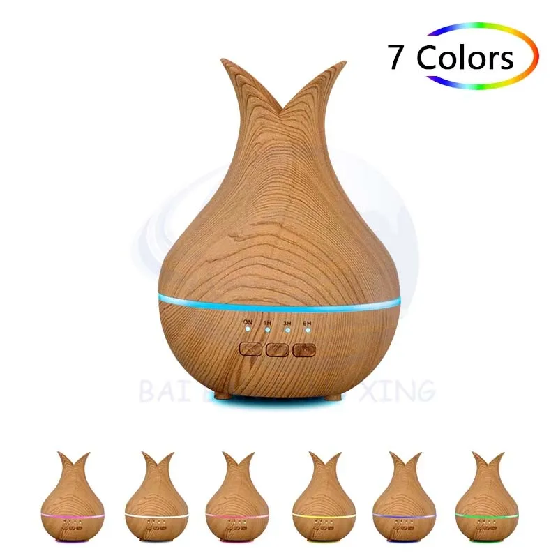 Automatic Spray Essential Oil Humidifier Wood Grain Aromatherapy Machine Ultrasonic Hotel Diffuser with Remote Control 4