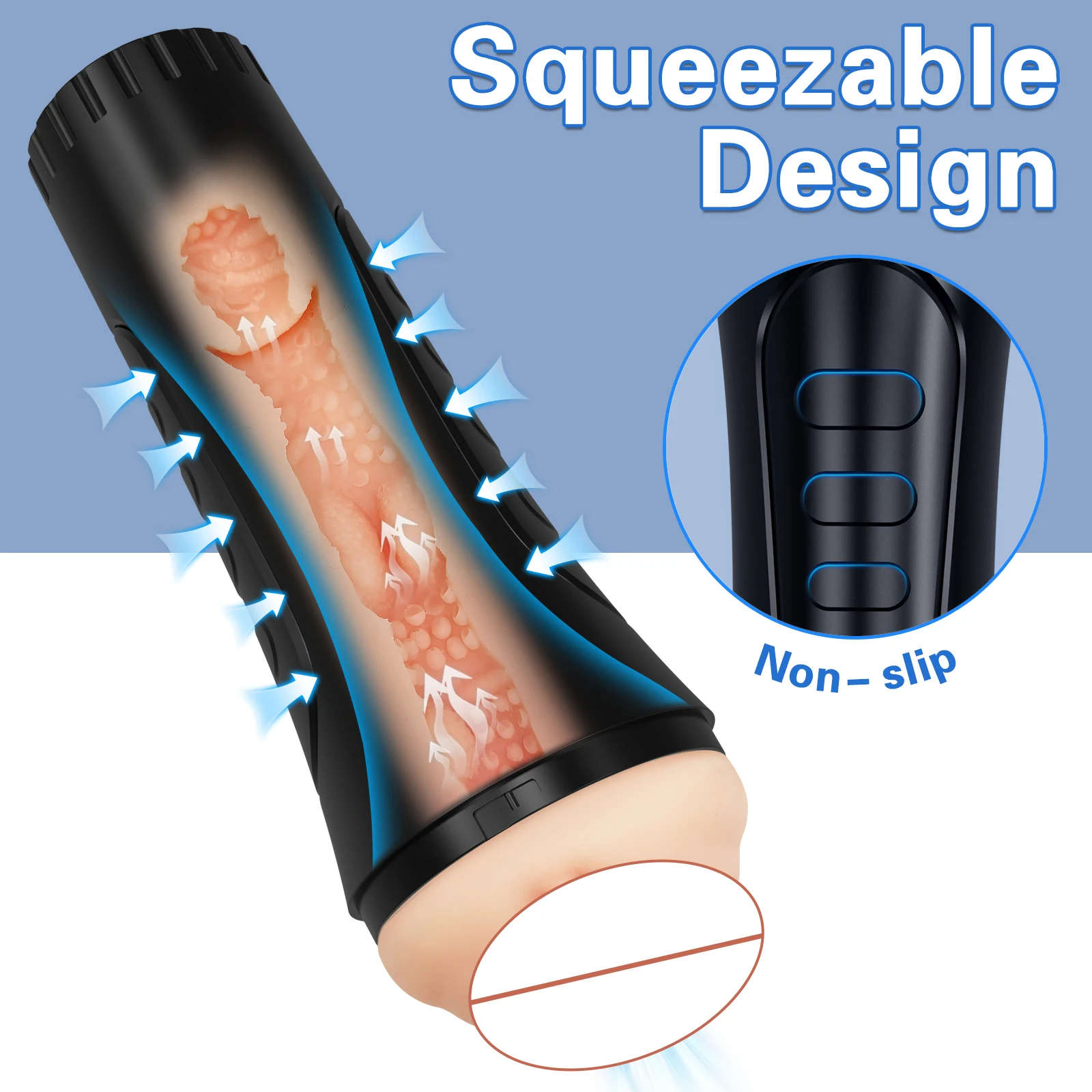 Dual-Channel Vibrating Male Masturbator Cup Real Vagina Sex Toy for Men High Quality Sex Toys Supplier