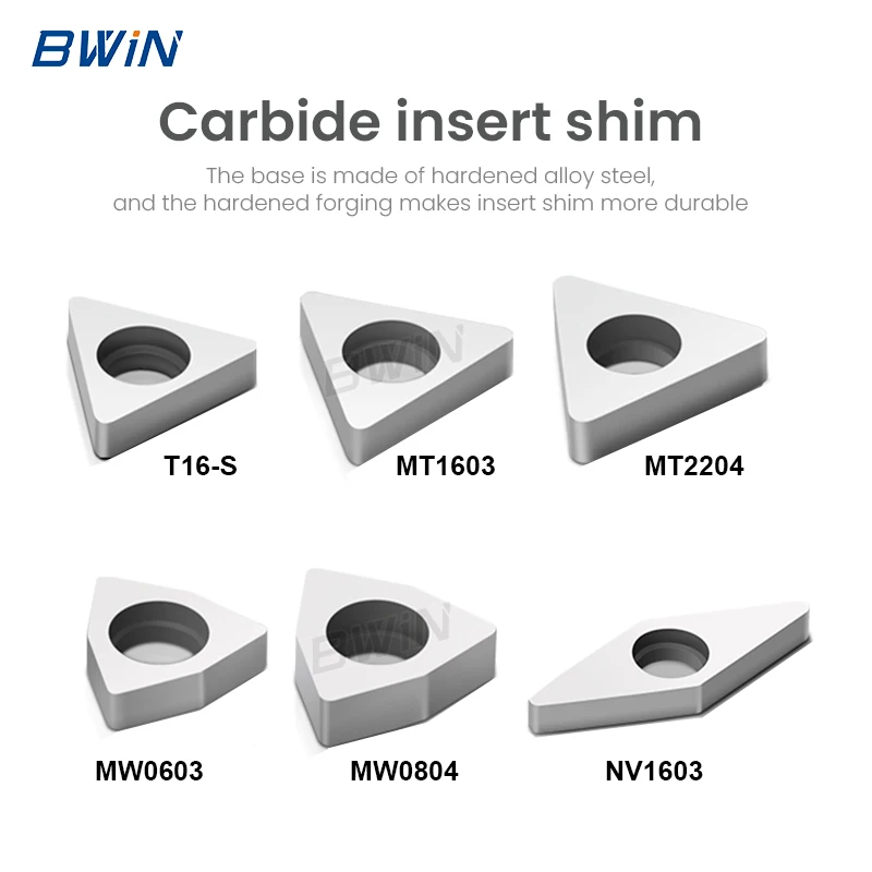 BWIN Tungsten Carbide Triangle Thread Insert Shim square Round CNMG/DNMG/SNMG/WNMG/TNMG Turning Insert Shim