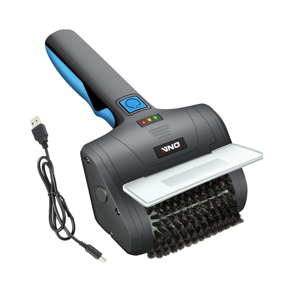 Ergonomic Rechargeable Electric BBQ Grill Cleaning Brush Convenient USB-C Tool with Red/Black Handle
