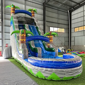 Grade PVC cheaper inflatable waterslide bounce castle water slide with pool piscine gonflable avec toboggan for kids