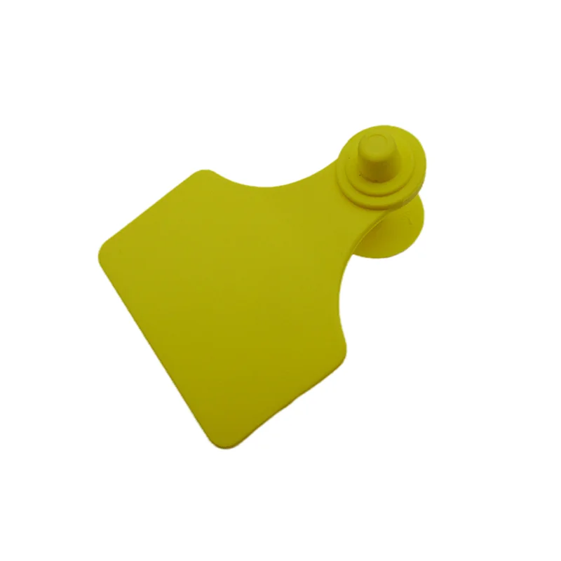 62x80mm Yellow Cattle Ear Tag  Blank Identification TPU Precision Ear Tags for Cows Calf Animal Livestock Supports Printing Logo
