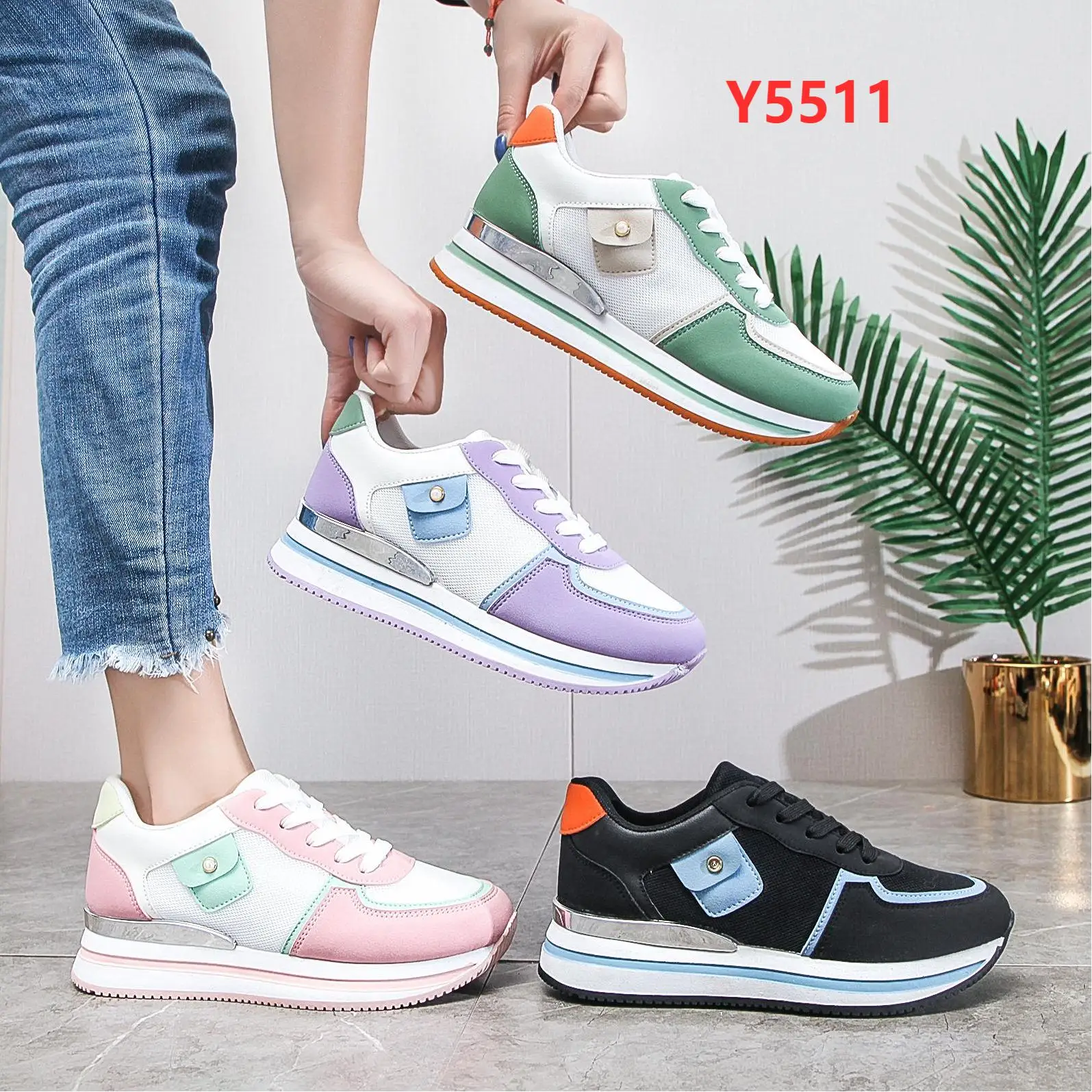 2022 walking shoes Sport Shoes Running Sneakers New Arrivals Girls Lace Up Suede Fashion Casual shoes