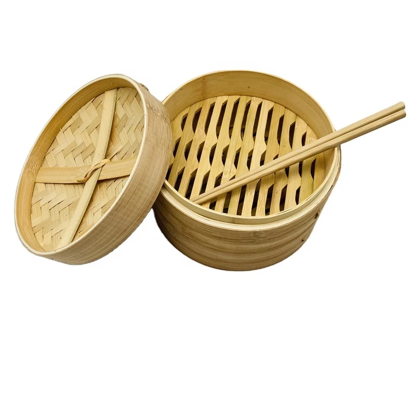 factory wholesell organic bamboo steamer set