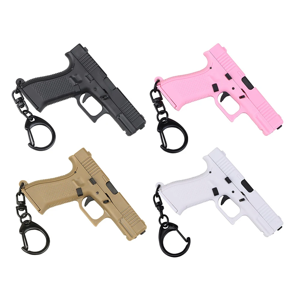 Mini Pistol Shape Toy Keychain Lightweight G 45 Model Plastic Key Ring Portable Gun Shape Toy Decorations Keychain