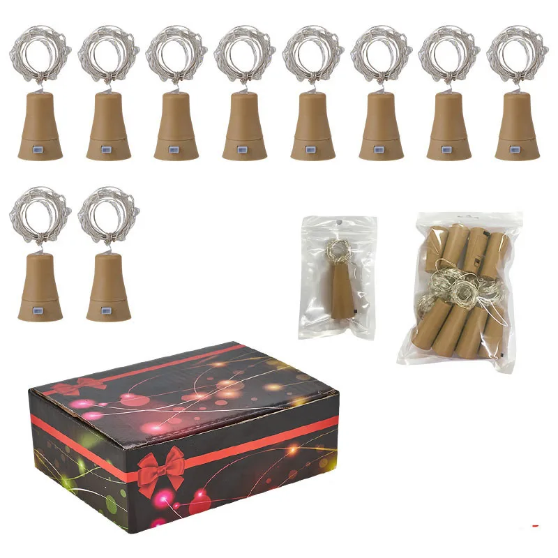 2M 20LEDS Solar Cork Bottle Stopper Copper Wire String Lights Fairy Lights