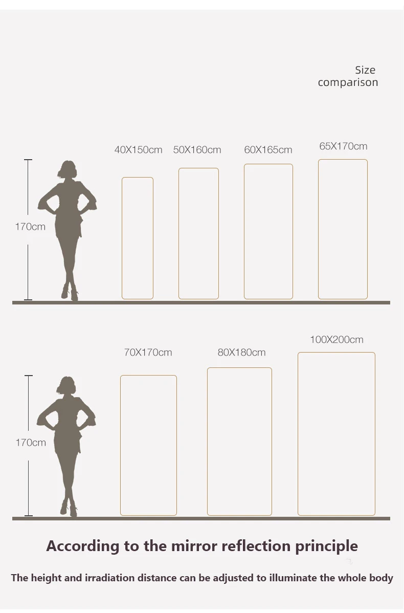 Fashion Decor Aluminum Framed Full Length Body Led Mirror With Stand