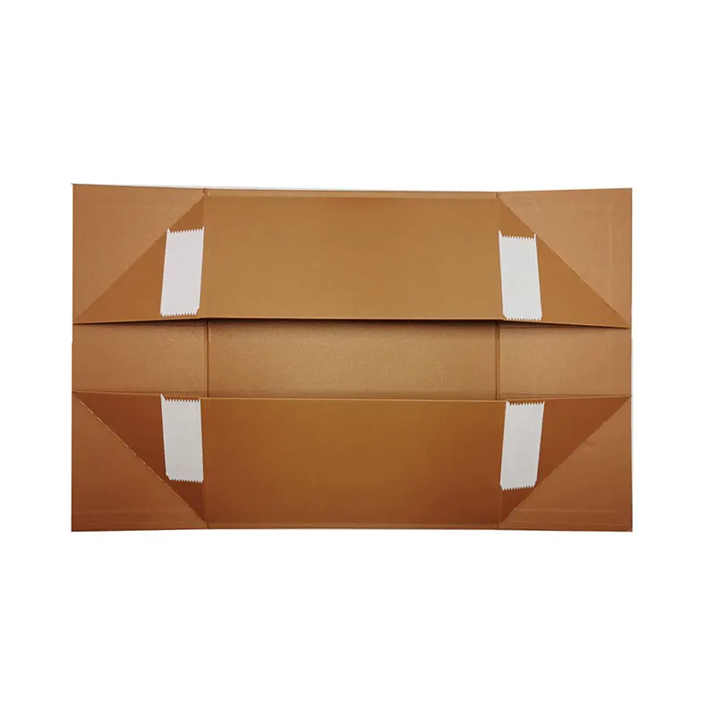 Elegant Copper Color Empty Retail Magnetic Gift Paper Boxes with Ribbon