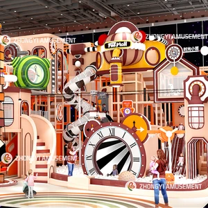 Customize Professional Children Play Zone Maze Park Indoor Playground Equipment with Large LED Light Slide