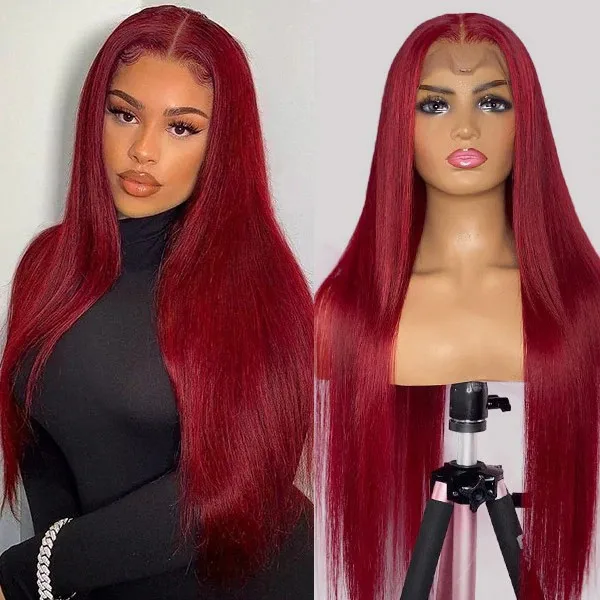 Maroon lace front wig best sale