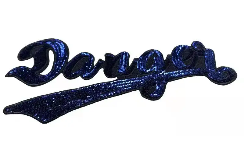 Embroidered Logo Iron Patch Heat Press Custom Round Reversible Angel Gold Embroidery Sequin Patches 1-3 Day Sample Time