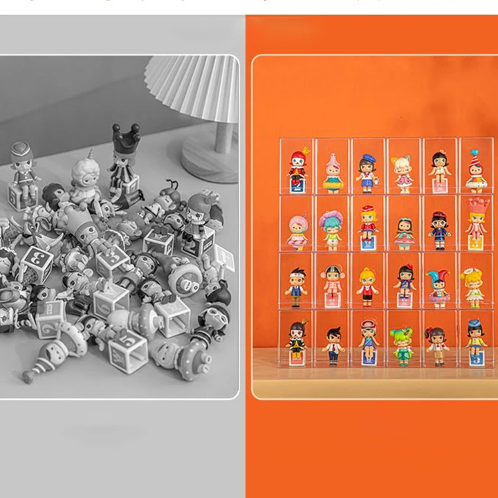 Simple Small Size Storage Box Transparent Dust Proof Action Figure Toy Display Box Organizer Boxes