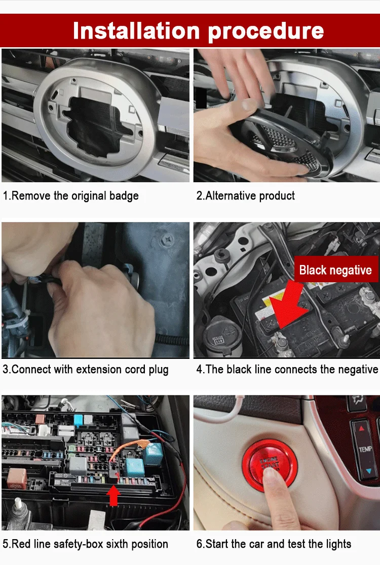 Auto Front Grille Led Logo Light Emblem Grill Led Auto Logo Light Car