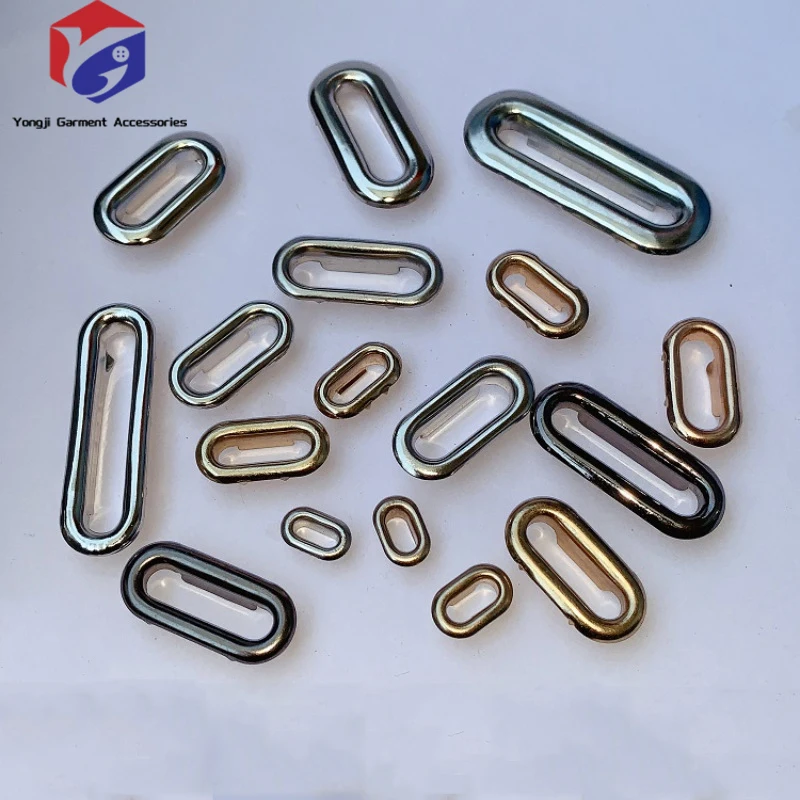 Производство по низкой цене, овальные металлические люверсы с шайбами для сердечников из бисера, одежда, кожаные, холщовые, золотые люверсы