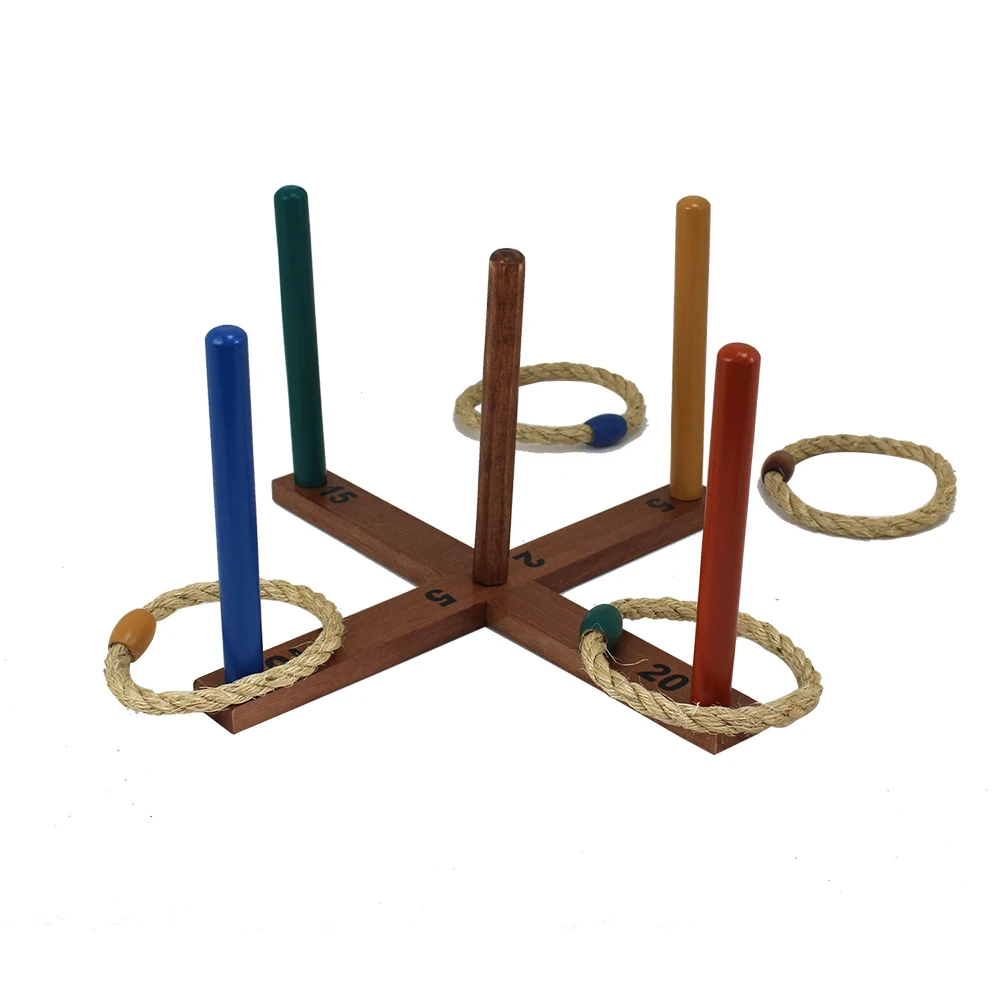 Outdoor Ring Toss Game Set With Carrying Bag Family Lawn Backyard Fun