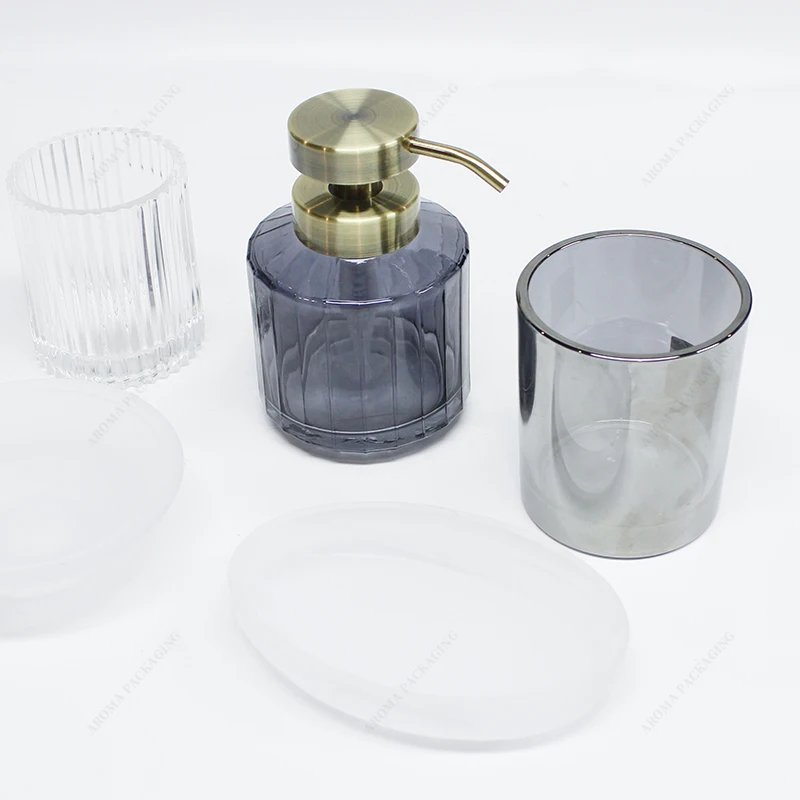 Luxury Custom Round Shape Glass Bathroom Accessories Bath Liquid Glass ...