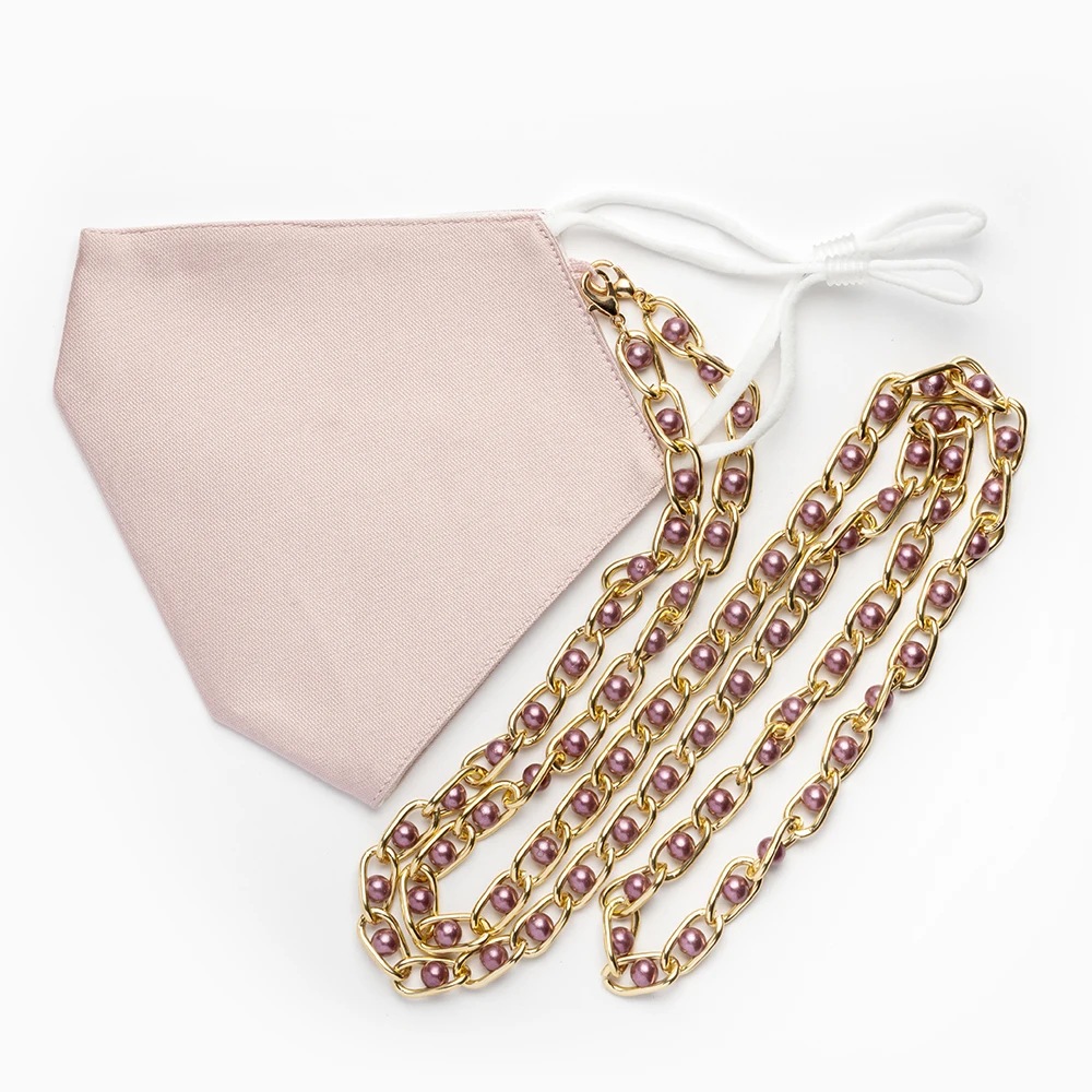 
 Осенне-зимняя элегантная розовая многоразовая моющаяся шелковая шерстяная маска для лица  