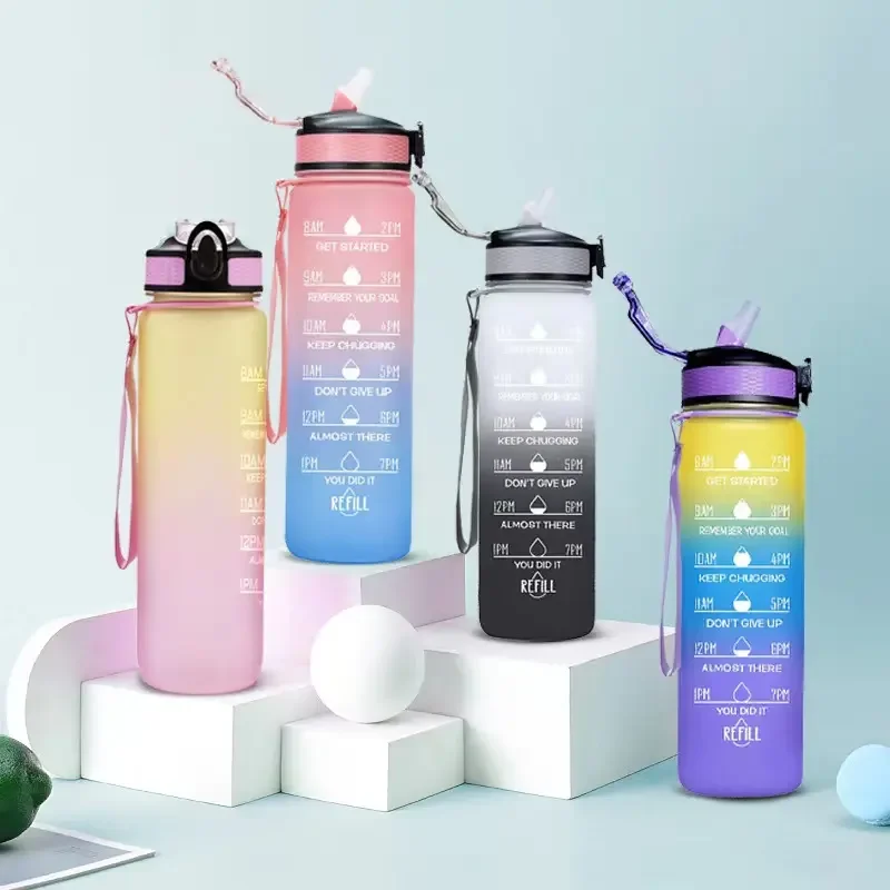 Wasserflasche Botol Minum Waterfles Botellas Motivadoras Plastics Water ...