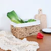 Two-tiered water hyacinth basket (with cloth)