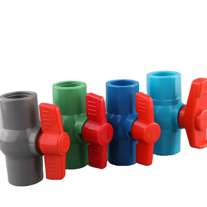 Plastic Socket Thread Butterfly Handle 15mm 20m 25mm 32mm 40mm 50mm 65mm 80mm 100mm PVC Ball Valve