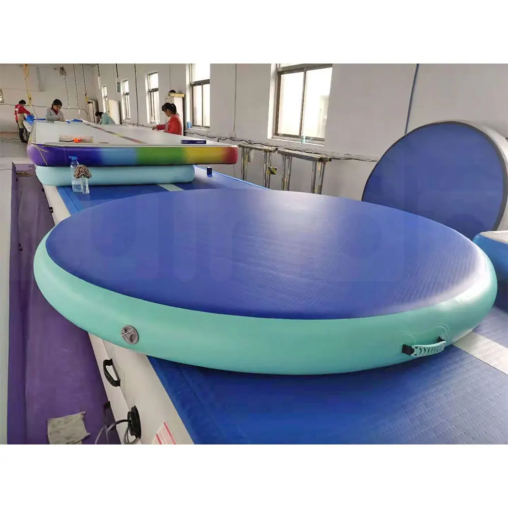 DWF Drop Stitch AirSpot Inflatable Bouncy Round Air Track Gymnastics Circle Air Spot Set