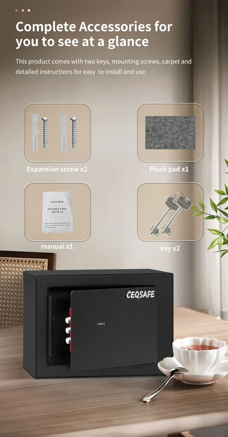CEQSAFE American Hot Selling Home Safe Box Deposit Digital Keypad Small Safe Mini Safe Box details
