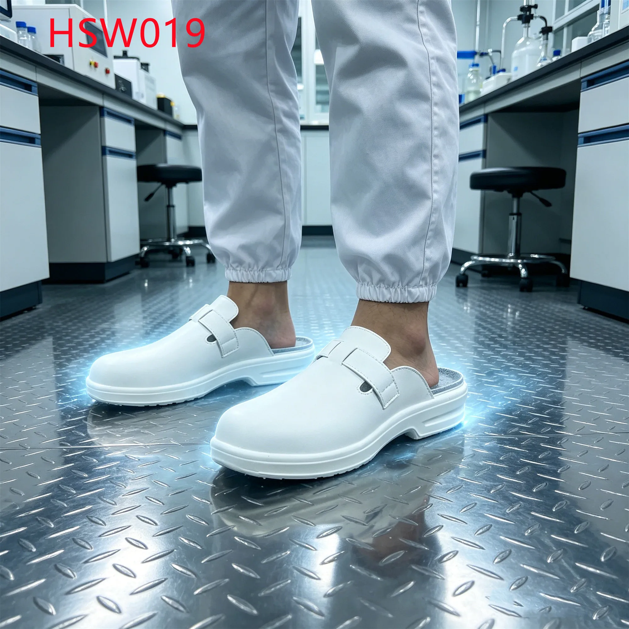 LXG,Lint-free Cleanroom UV Resistant White Safety slippers Qatar Popular Static Protection Odor-Control Work Clogs HSW019