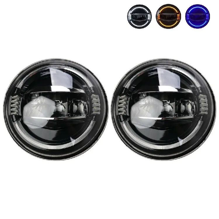 Pair 7" Round LED Headlights High Low Beam for Jeep Wrangler JK TJ LJ