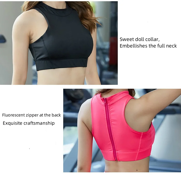 Hot selling foreign trade new yoga clothes for women sports fitness fluorescent back zipper yoga clothes suit for women yoga set manufacture